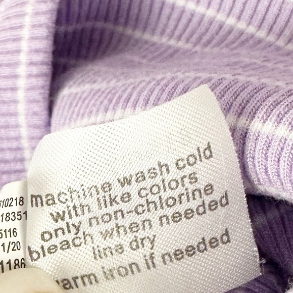 Lane Bryant Lavender and White Stripe Long Sleeve Ribbed Top - Picture 6 of 8
